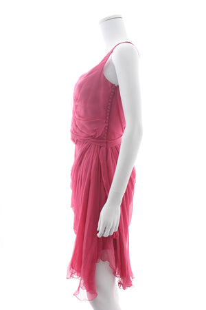 Christian Dior Silk-Chiffon Draped Dress