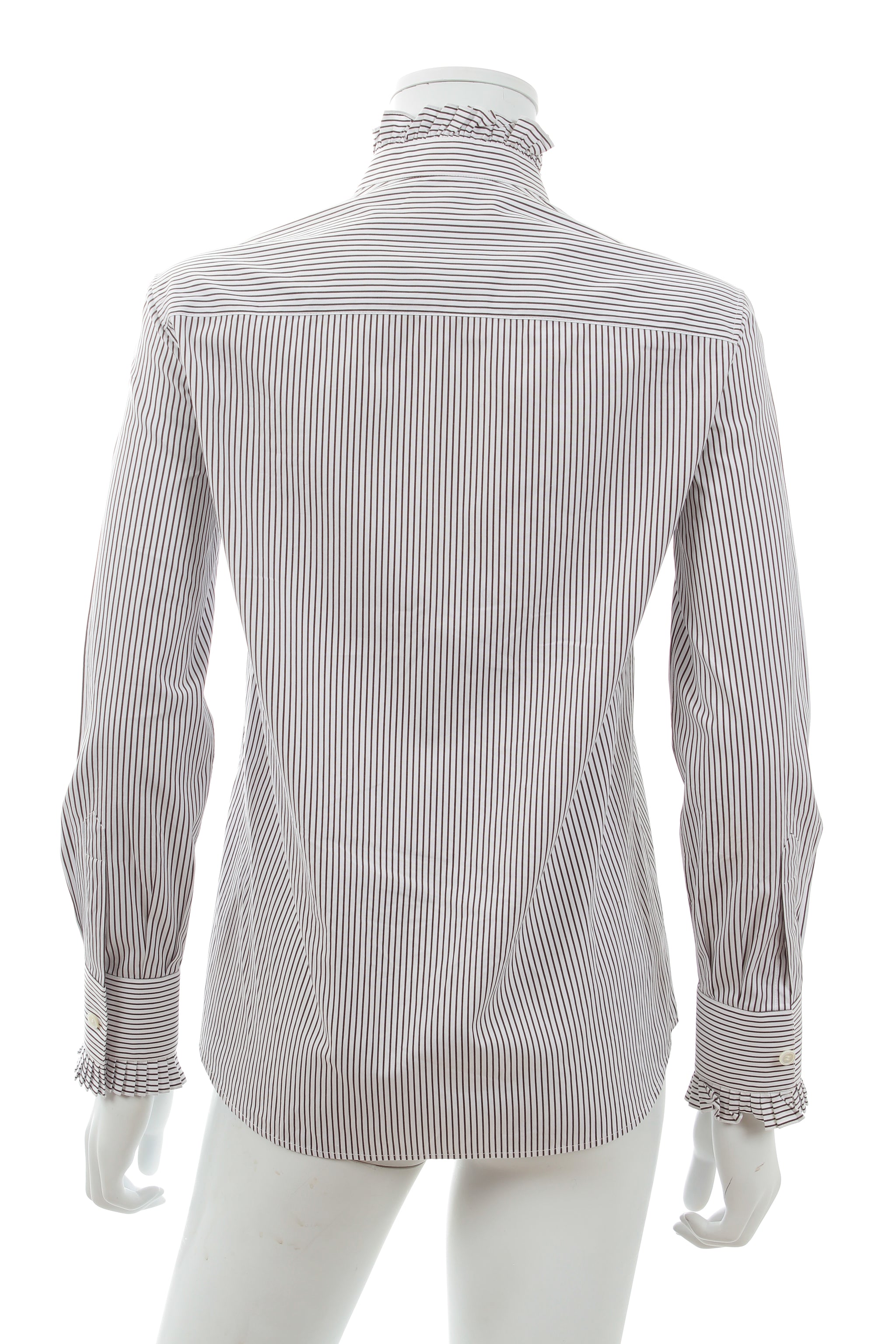 Women's Cropped shirt in striped cotton poplin, CELINE