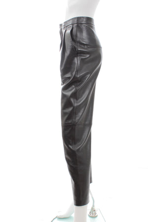 Saint Laurent Tapered High-Waisted Leather Trousers