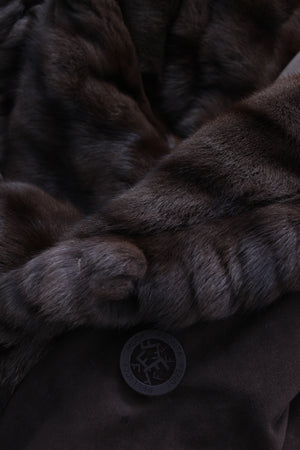 Fendi Raccoon Fur and Suede Long Coat
