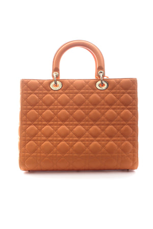 Dior Lady Dior Lambskin Leather Tote Bag