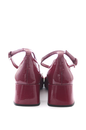 Prada Patent Leather Square-Toe Ankle-Strap Pumps