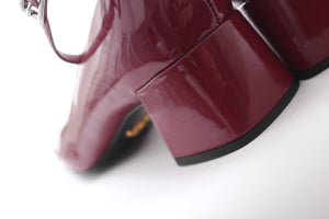 Prada Patent Leather Square-Toe Ankle-Strap Pumps