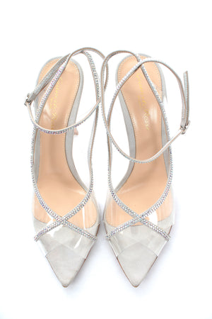 Gianvito Rossi Plexi 105 Crystal-Embellished Lamé & PVC Sandals - Current Season
