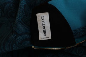 Emilio Pucci Lace-Print Peplum Wool Dress