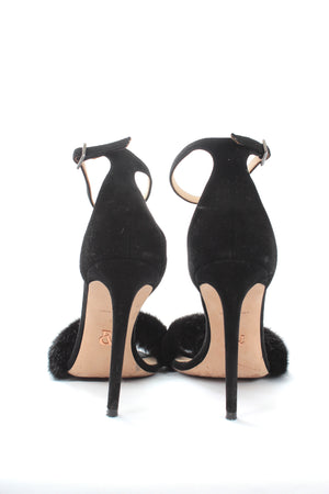 Ralph & Russo Mink and Suede Sandals