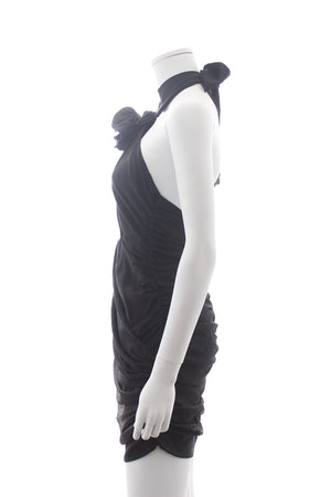 Magda Butrym Cutout Halter Silk Mini Dress