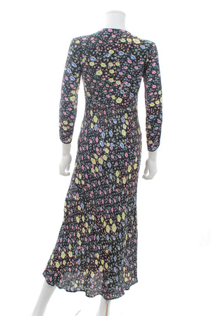 Rixo 'Katie' Micro-Floral Printed Crepe Midi Dress