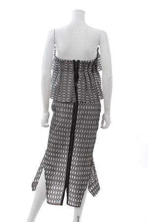 Maticevski 'Potentials Bustier' Corset Top & 'Sudden' Embroidered Silk Skirt Set