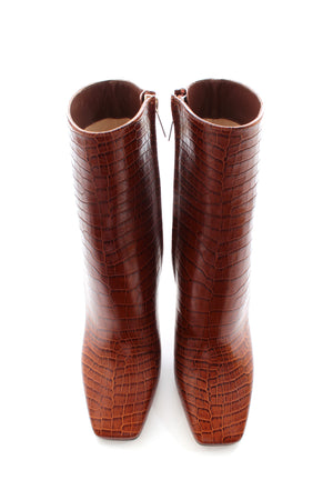 Jimmy Choo Minori 100 Croc-Embossed Leather Boots