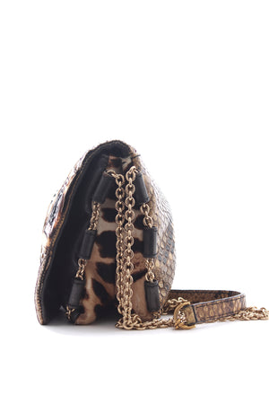 Dolce & Gabbana Python Patchwork and Calf Hair Crossbody Bag