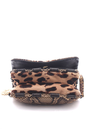 Dolce & Gabbana Python Patchwork and Calf Hair Crossbody Bag