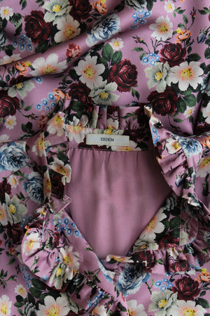 Erdem Sebla Floral Silk-Satin Dress