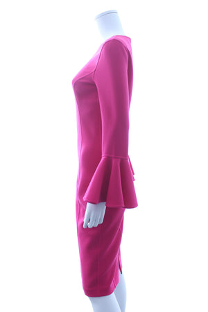 Michael Kors Collection Ruffle-Sleeve Wool Sheath Dress