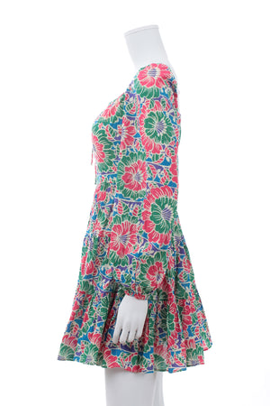 Rixo 'Roxy' Gathered Floral-Print Cotton-Blend Mini Dress