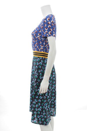 Stella McCartney Striped-Waist Floral Printed Silk Dress