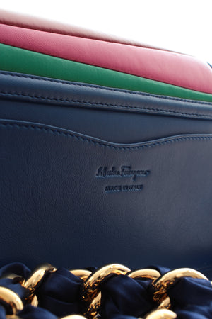 Salvatore Ferragmo x Sara Battaglia Solaria Rainbow Leather Shoulder Bag - Limited Edition