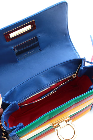 Salvatore Ferragmo x Sara Battaglia Solaria Rainbow Leather Shoulder Bag - Limited Edition