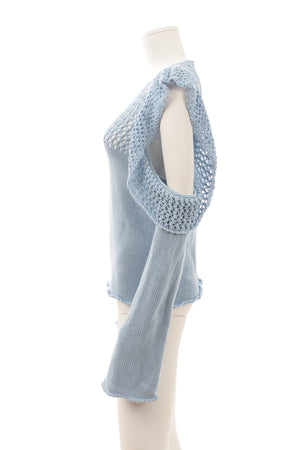Philosophy di Lorenzo Serafini Cotton Cut-Out Open-Knit Sweater