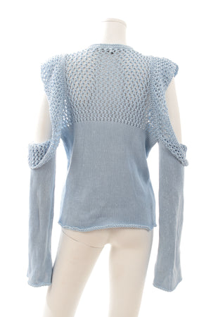 Philosophy di Lorenzo Serafini Cotton Cut-Out Open-Knit Sweater