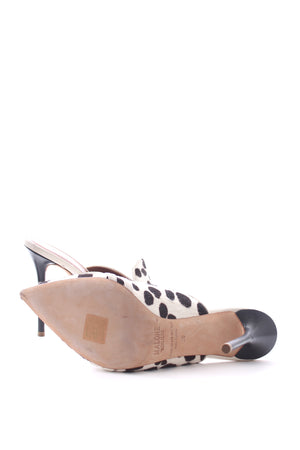 Malone Souliers Hayley 100 Leather-Trimmed Animal-Print Calf Hair Mules