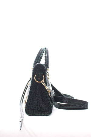Balenciaga Classic City Croc-Embossed Leather Bag