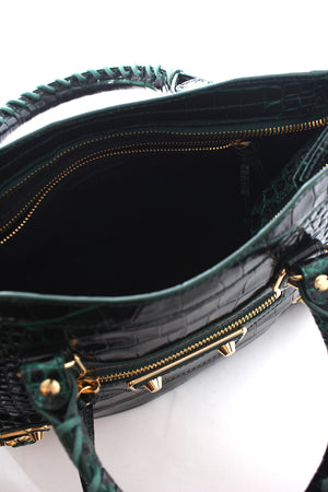 Balenciaga Classic City Croc-Embossed Leather Bag