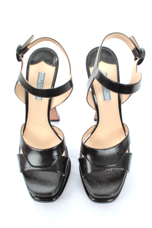 Prada Saffiano Leather Platform Sandals