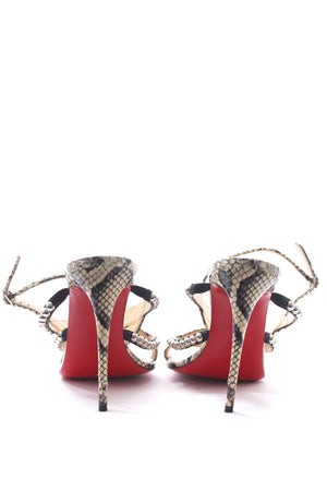 Christian Louboutin Galeria Studded Snakeskin Sandals