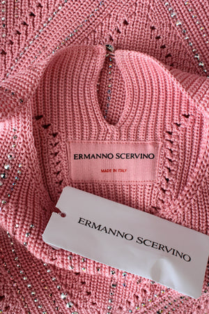Ermanno Scervino Embellished Cotton Knit Top