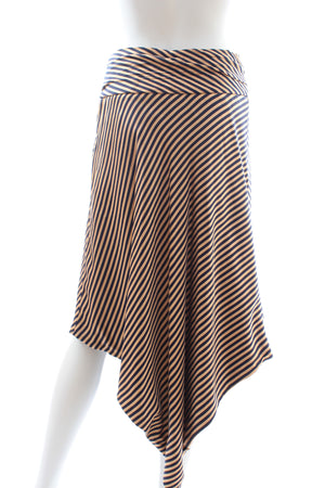 Jonathan Simkhai Striped Twist Front Draped Skirt