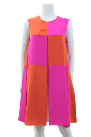 Roksanda Colour Block Sleveless Silk-Blend Dress
