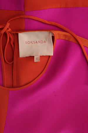 Roksanda Colour Block Sleveless Silk-Blend Dress