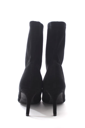 Stuart Weitzman Stretch-Suede Pointed Toe Ankle Boots