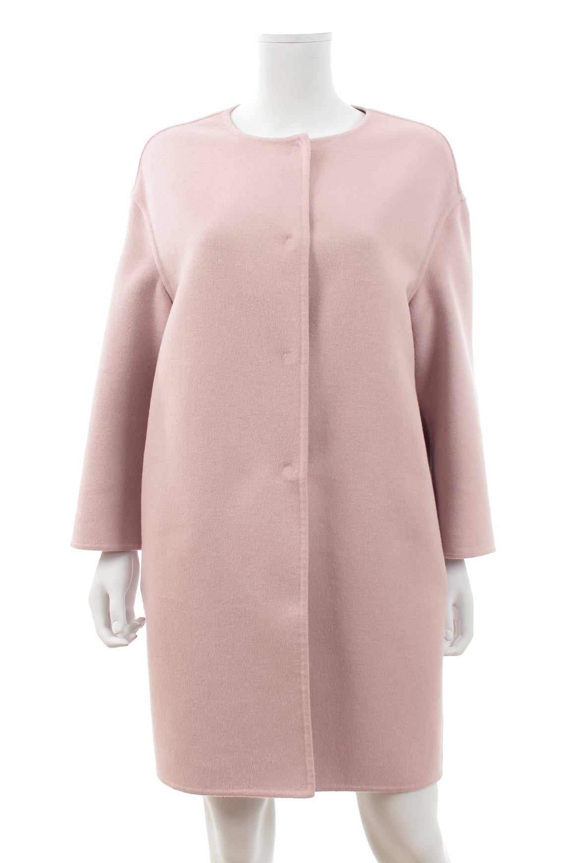 Prada Collarless Wool-Angora-Cashmere Coat