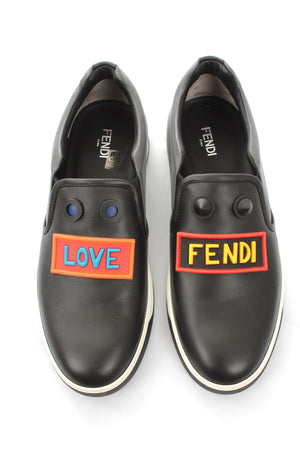 Fendi Love Slip On Leather Sneakers
