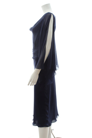 Valentino Draped Silk-Chiffon Dress