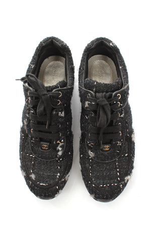 Chanel Tweed and Leather Sneakers