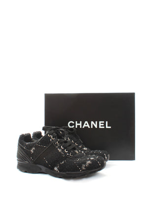 Chanel Tweed and Leather Sneakers