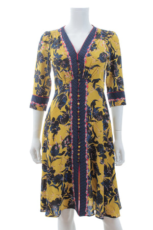 Saloni Eve Floral-Print Silk Dress
