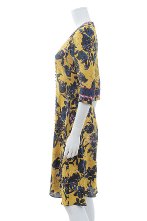 Saloni Eve Floral-Print Silk Dress