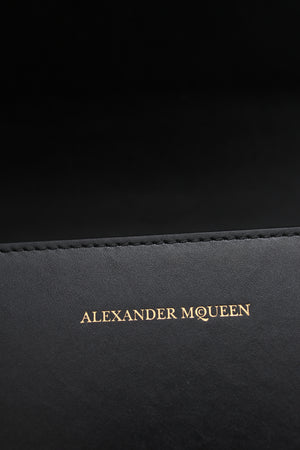 Alexander McQueen Satchel Four-Ring Skull Crystal-Embellished Shoulder Bag
