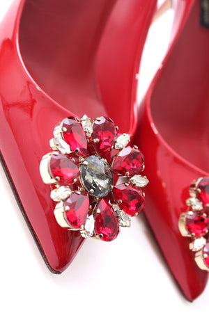 Dolce & Gabbana Bellucci Crystal-Embellished Patent Leather Pumps