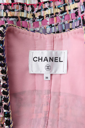 Chanel Multi-coloured Collarless Tweed Jacket