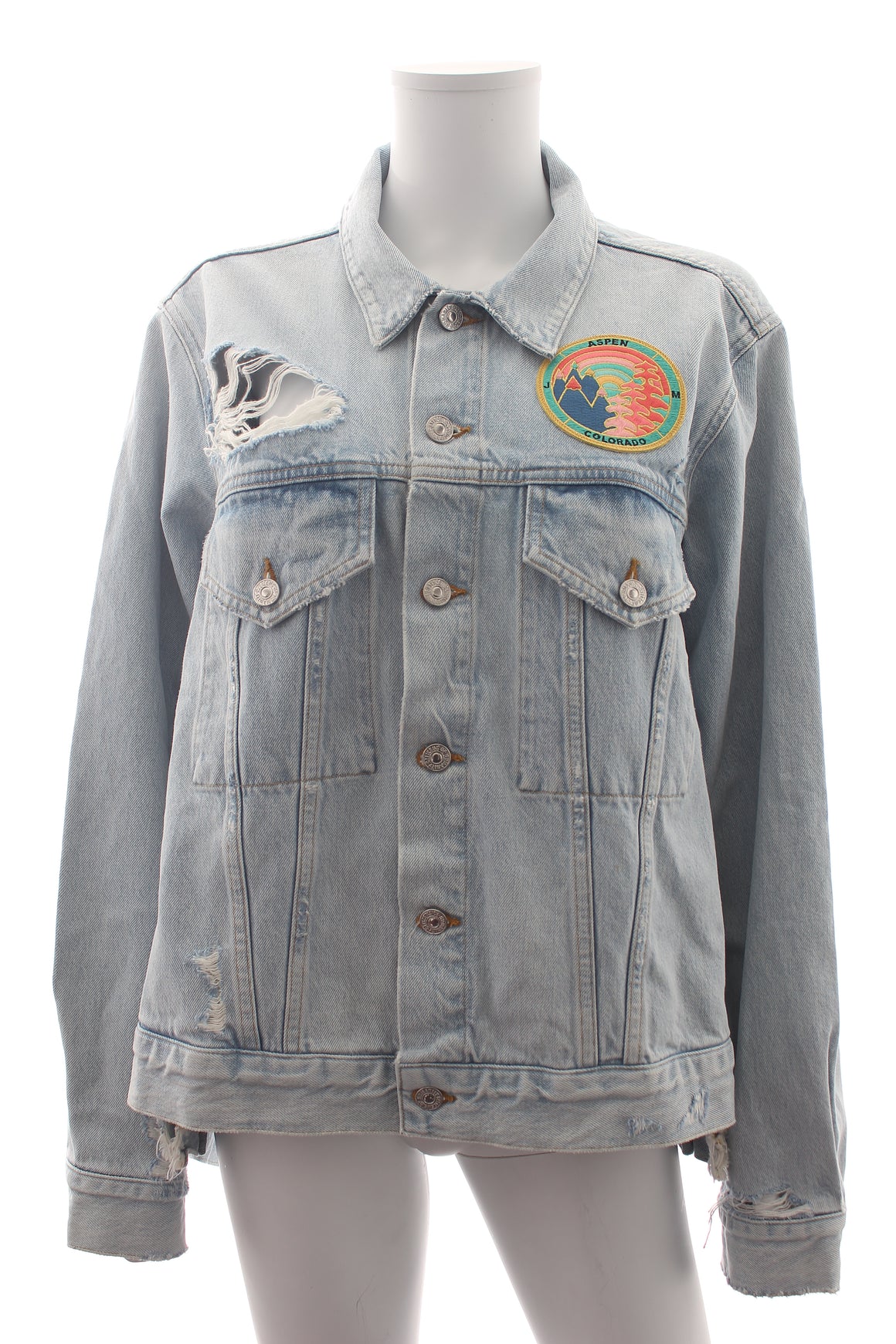 Citizens of Humanity Georgina Embroidered Distressed Denim Jacket