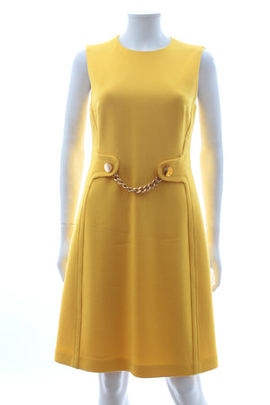 Michael Kors Collection Chain-Detailed Wool Dress