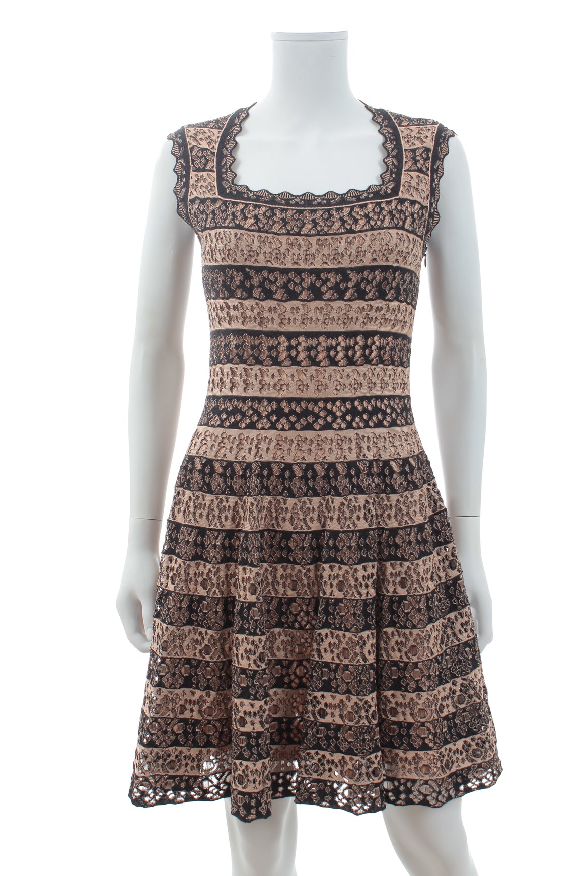 Alaia Striped Jacquard Stretch-Knit Mini Dress