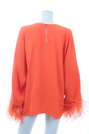 Valentino Feather-Embroidered Silk Cady Couture Top - Current Season