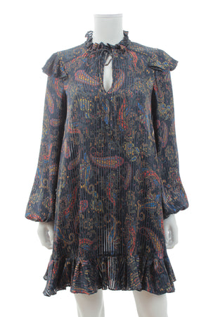 Maje 'Riley' Paisley Printed Ruffled Mini Dress