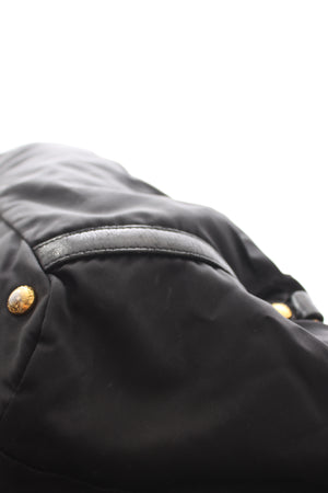 Prada Nylon and Leather Buckle-Detail Shoulder Bag